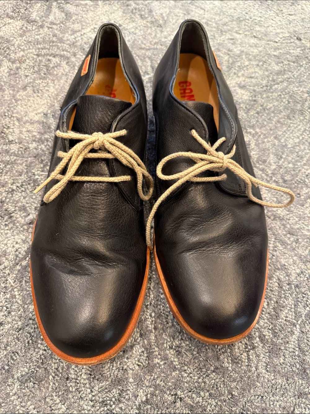 Camper Woodie Black Leather Derby Oxfords Shoes Size 44 US 11